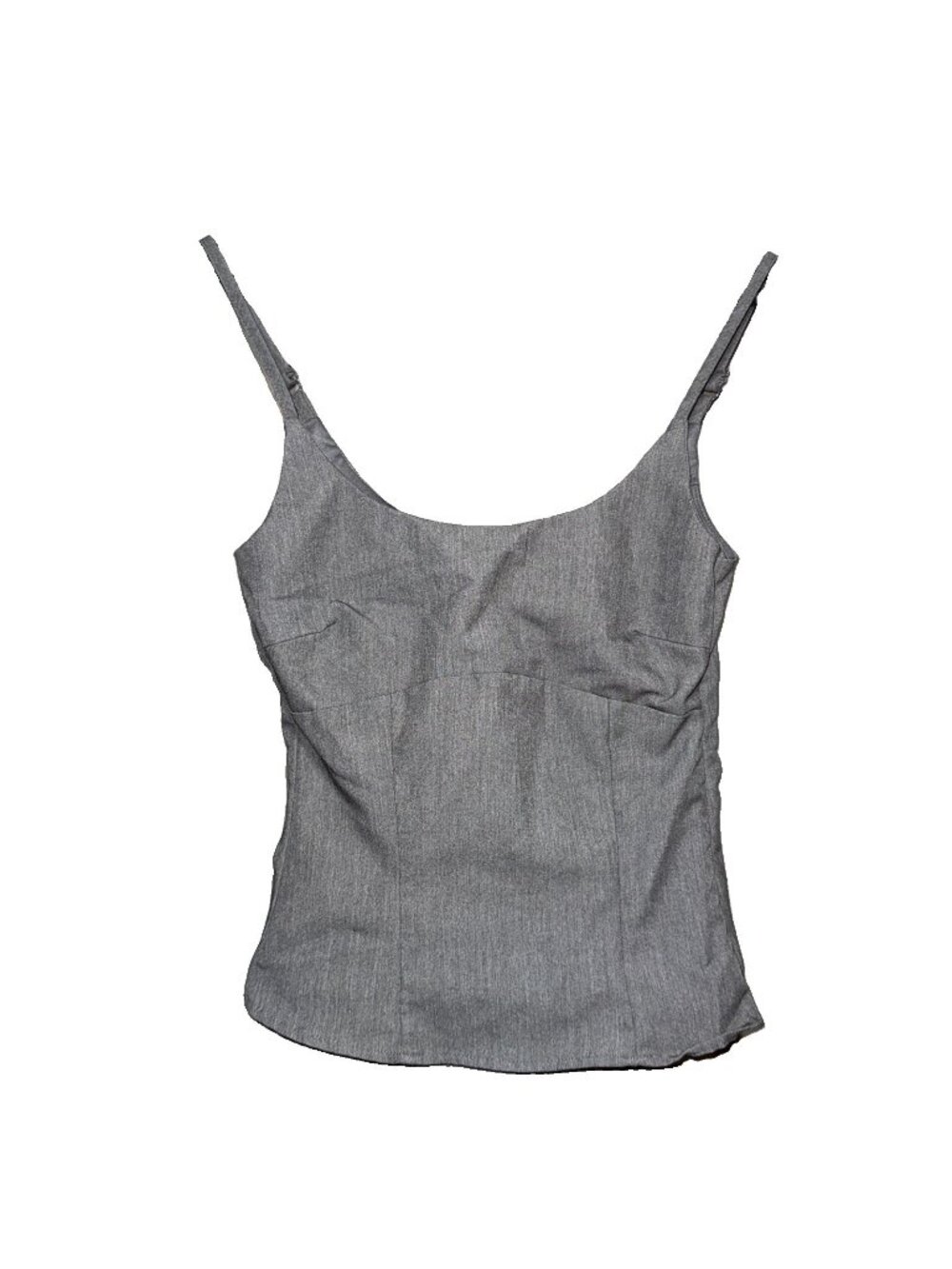 H&M Womens Size XS Camisole Bustier Side Zip-Up Top Grey Blouse Strappy Sleevele